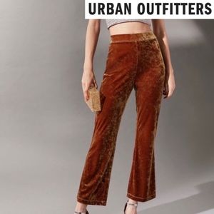 Urban Outfitters Velvet Flare Pants High Waisted